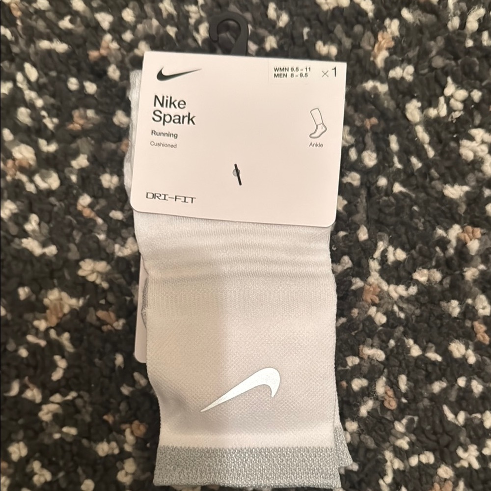 Nike White and Gray spark ankle Socks